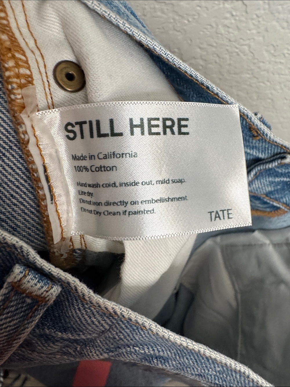 Still Here Tate The Original Rainbow Painted Jeans Size 26 Button Fly Artsy USA - Picture 6 of 7